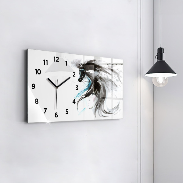 Reloj horizontal Caballo y mujer abstractos
