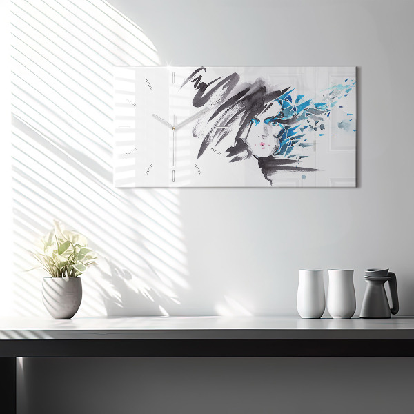 Reloj horizontal Rostro abstracto de mujer