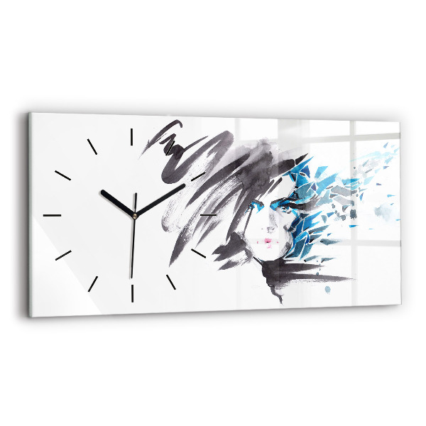 Reloj horizontal Rostro abstracto de mujer