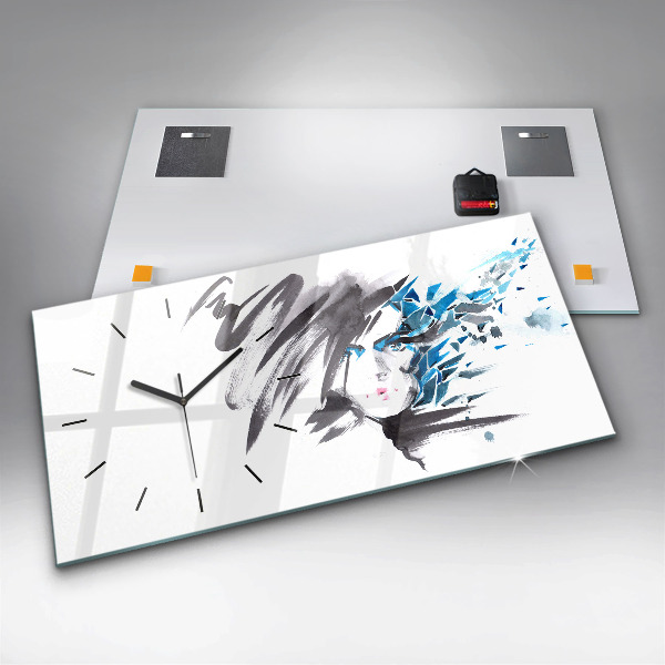 Reloj horizontal Rostro abstracto de mujer