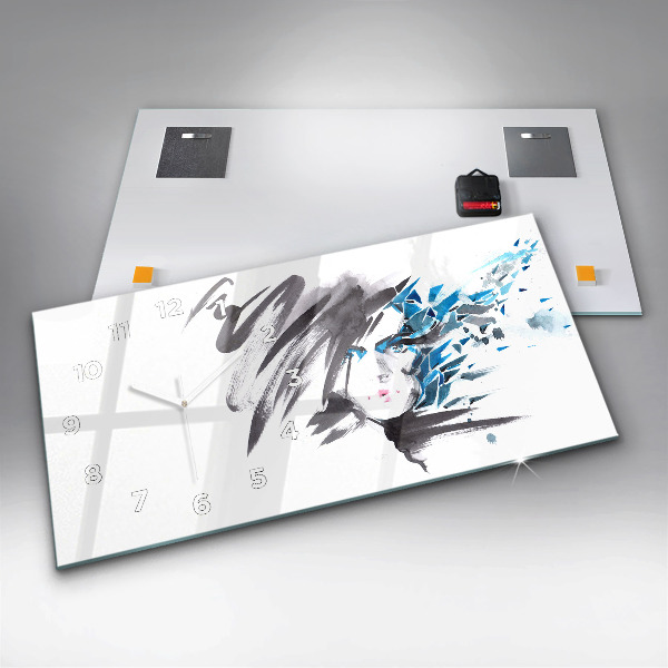 Reloj horizontal Rostro abstracto de mujer