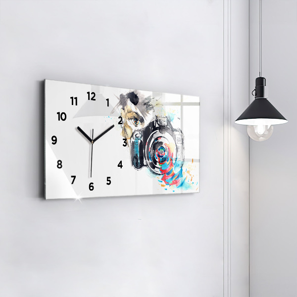 Reloj horizontal Mujer cámara fotógrafa
