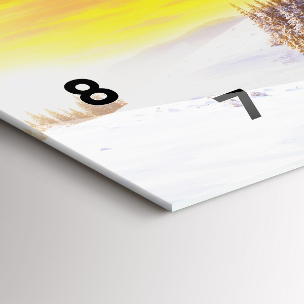 Reloj de cristal horizontal Paisaje invernal de montaña