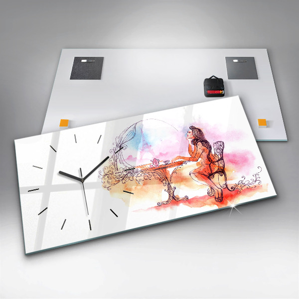 Reloj horizontal Mujer bebiendo té