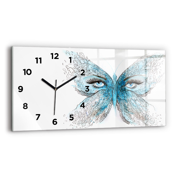 Reloj de cristal horizontal Cara en forma de mariposa
