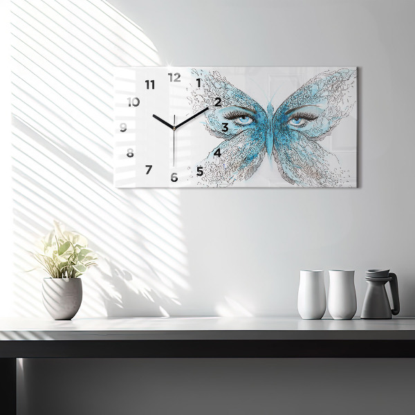 Reloj de cristal horizontal Cara en forma de mariposa