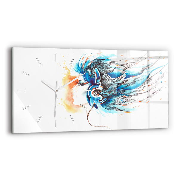 Reloj horizontal Ilustración de auriculares