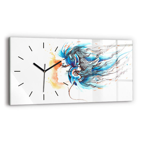 Reloj horizontal Ilustración de auriculares