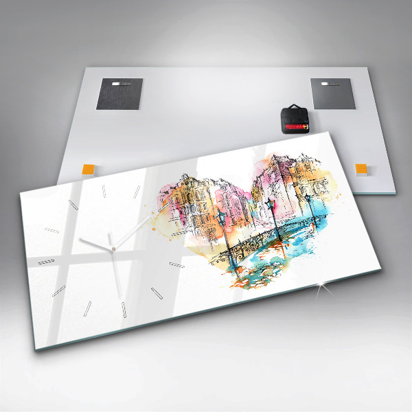 Reloj de cristal horizontal Arquitectura pintada