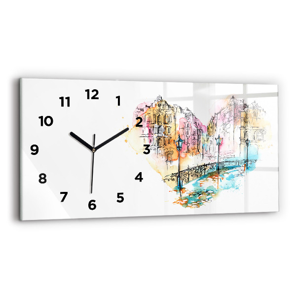 Reloj de cristal horizontal Arquitectura pintada