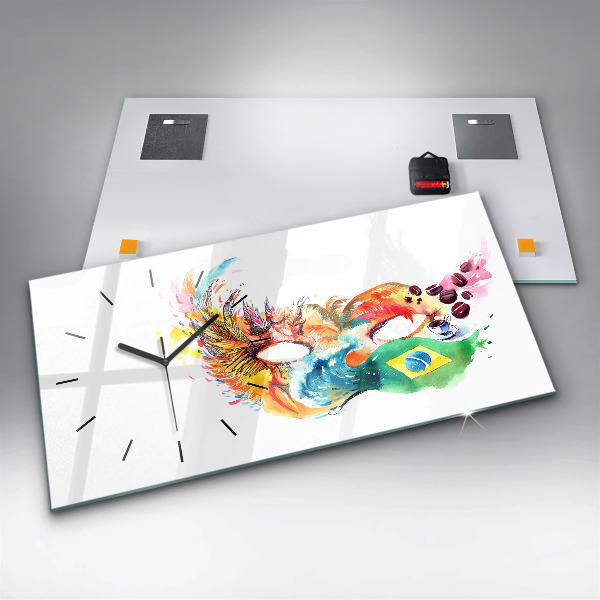 Reloj horizontal Cultura - Bandera de Brasil