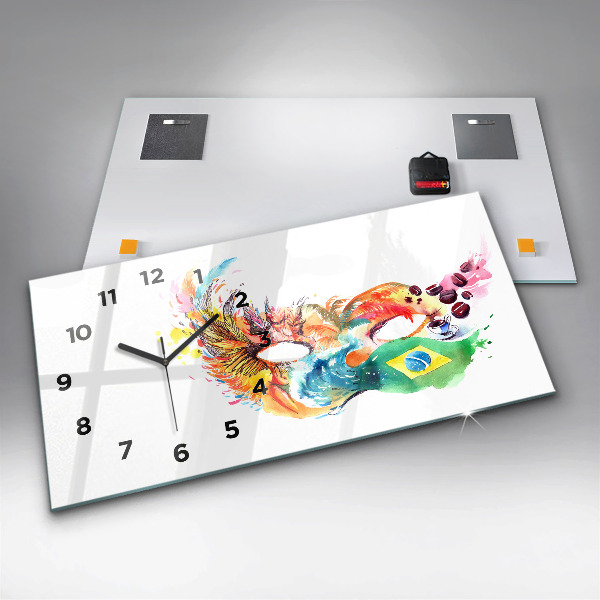 Reloj horizontal Cultura - Bandera de Brasil