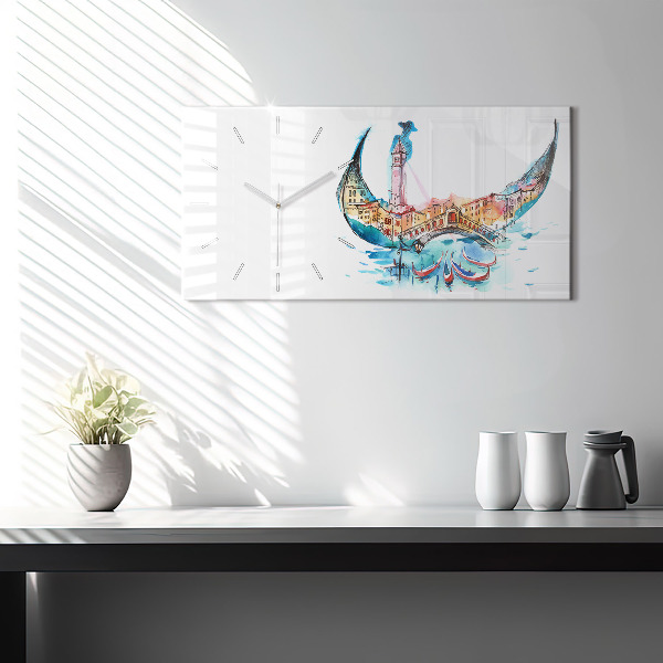 Reloj de cristal horizontal Italia - La góndola veneciana