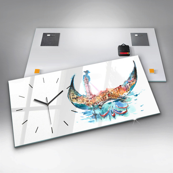 Reloj de cristal horizontal Italia - La góndola veneciana