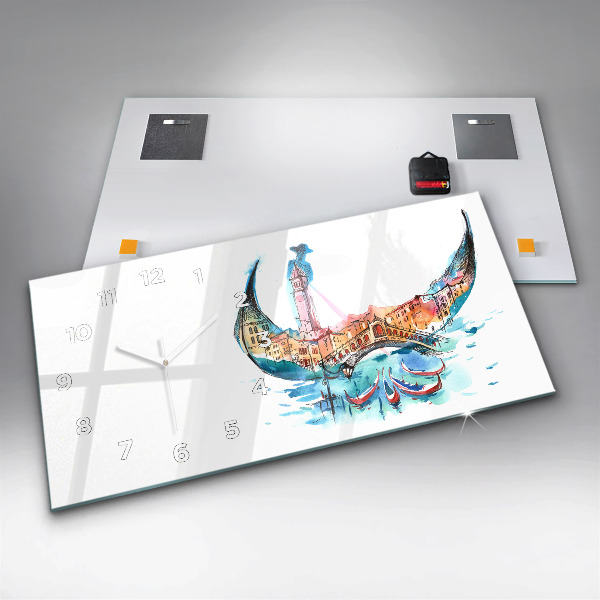 Reloj de cristal horizontal Italia - La góndola veneciana