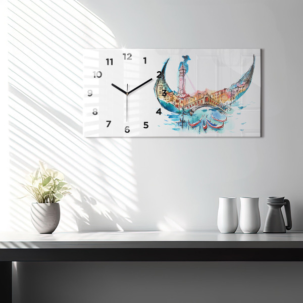 Reloj de cristal horizontal Italia - La góndola veneciana