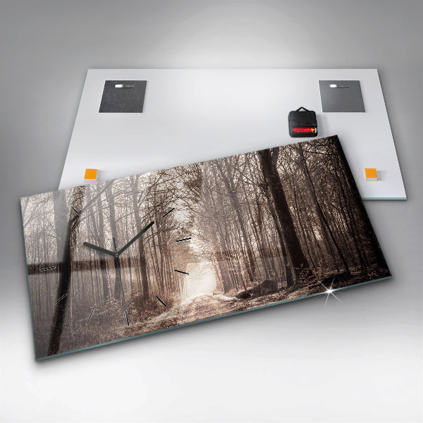 Reloj horizontal Camino forestal en sepia