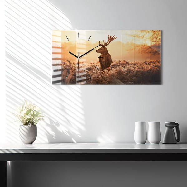 Reloj horizontal Ciervo al amanecer