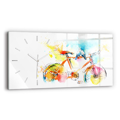 Reloj de cristal horizontal Bicicleta pintada