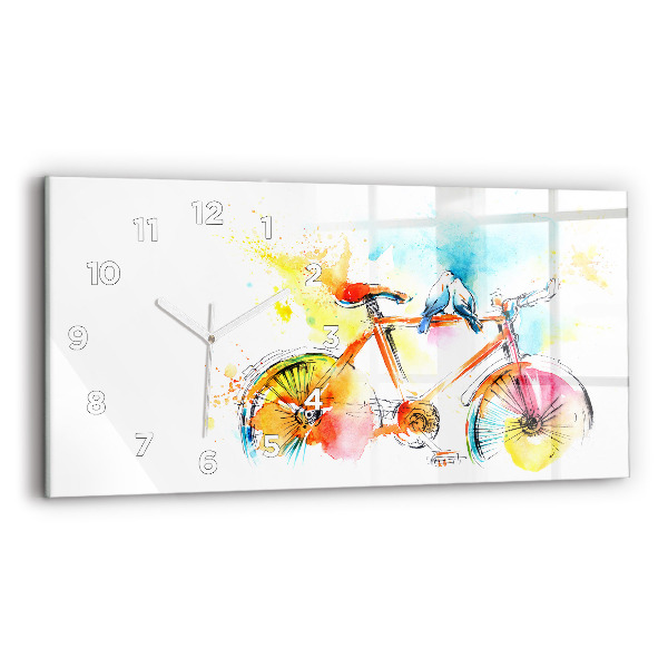 Reloj de cristal horizontal Bicicleta pintada