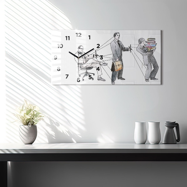 Reloj de cristal horizontal Gente marioneta