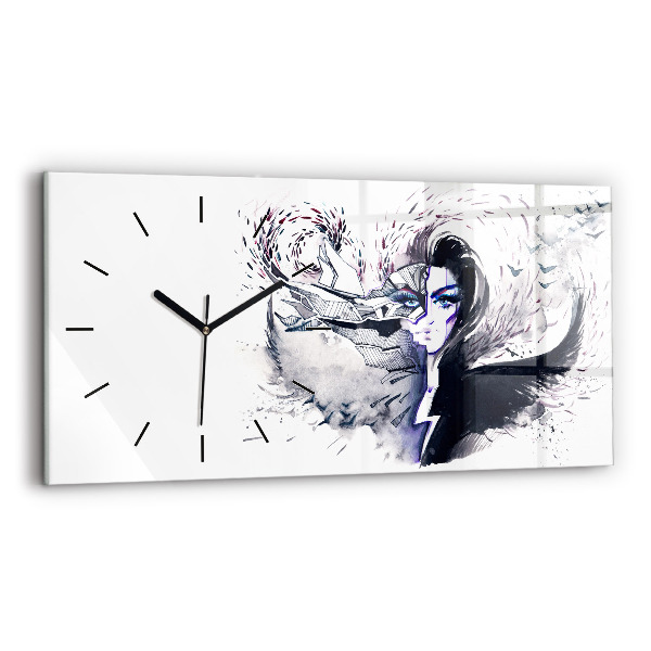 Reloj horizontal Ilustración de una mujer