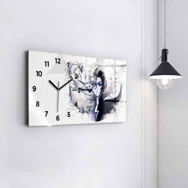 Reloj horizontal Ilustración de una mujer