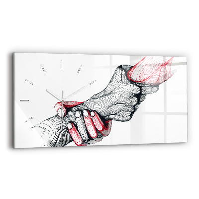 Reloj de cristal horizontal Cogidos de la mano