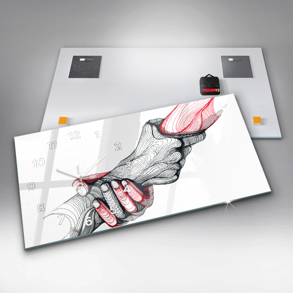 Reloj de cristal horizontal Cogidos de la mano