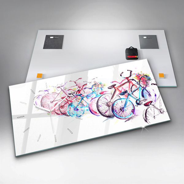 Reloj de cristal horizontal Bicicletas urbanas de colores