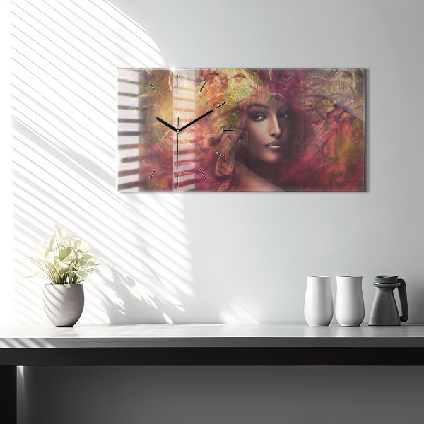 Reloj horizontal Retrato de mujer