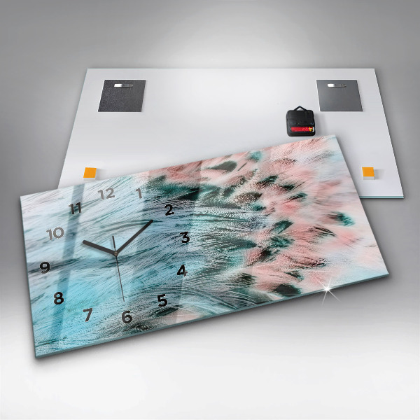 Reloj horizontal Plumas de colores