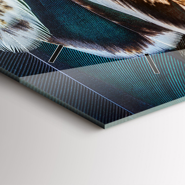 Reloj de cristal horizontal Plumas marrón claro de un pájaro