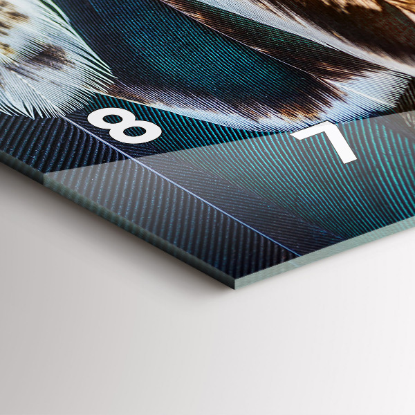 Reloj de cristal horizontal Plumas marrón claro de un pájaro