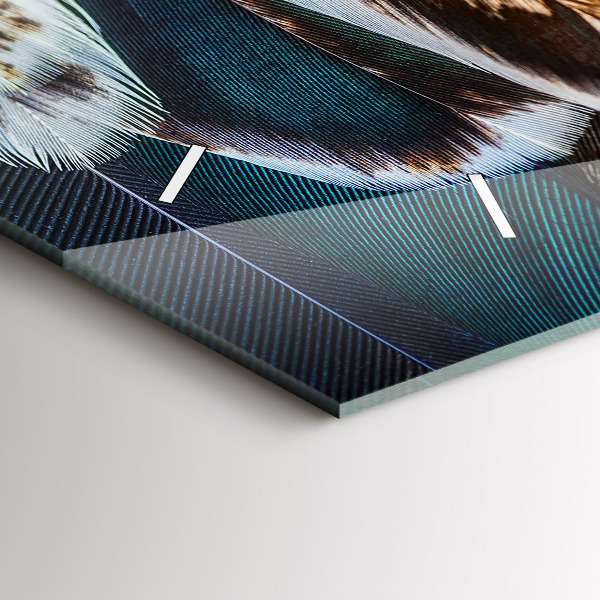 Reloj de cristal horizontal Plumas marrón claro de un pájaro