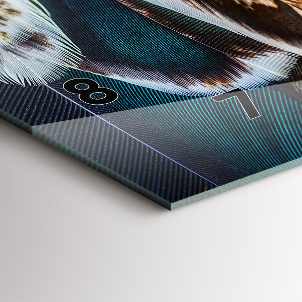 Reloj de cristal horizontal Plumas marrón claro de un pájaro