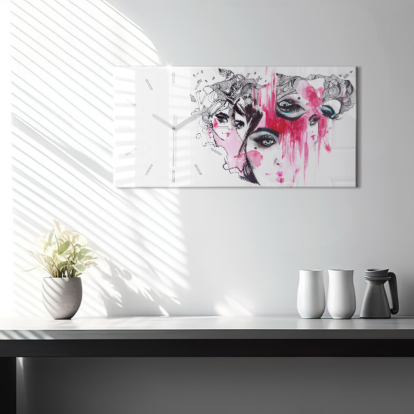 Reloj de cristal horizontal Muchas caras abstracto