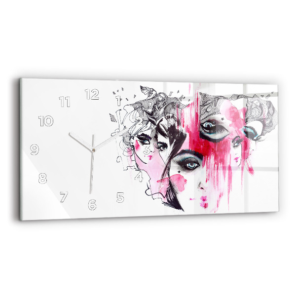 Reloj de cristal horizontal Muchas caras abstracto