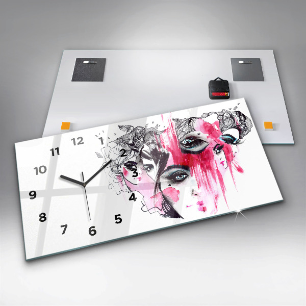 Reloj de cristal horizontal Muchas caras abstracto