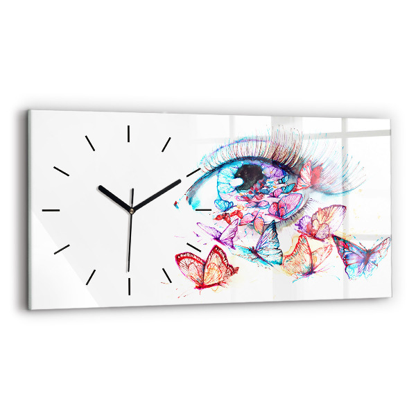 Reloj horizontal Mariposas de ojos de colores