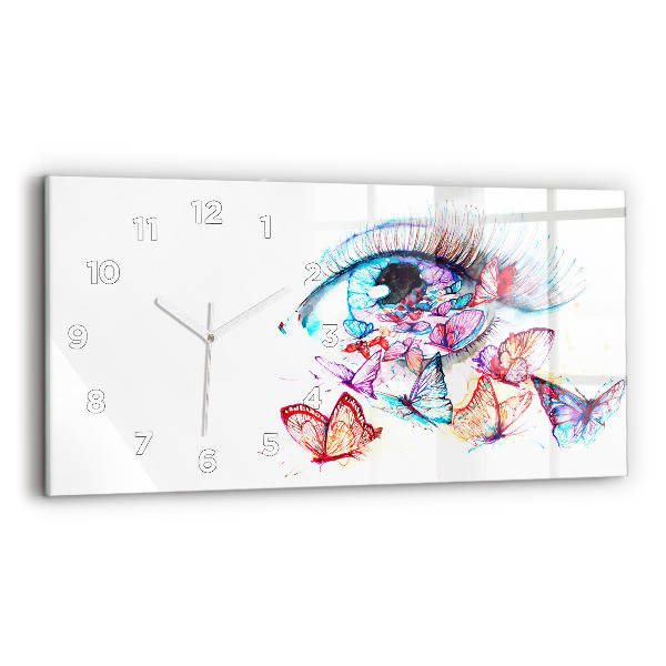 Reloj horizontal Mariposas de ojos de colores