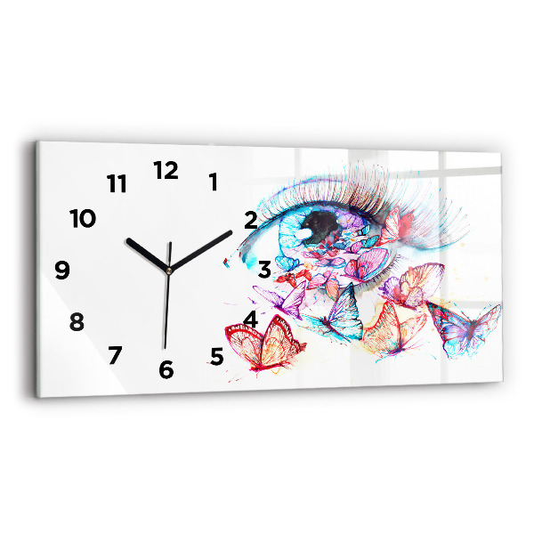 Reloj horizontal Mariposas de ojos de colores