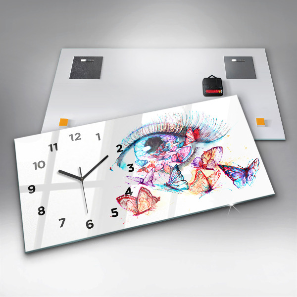 Reloj horizontal Mariposas de ojos de colores