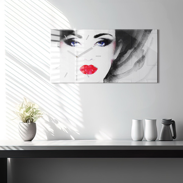 Reloj horizontal Retrato de mujer