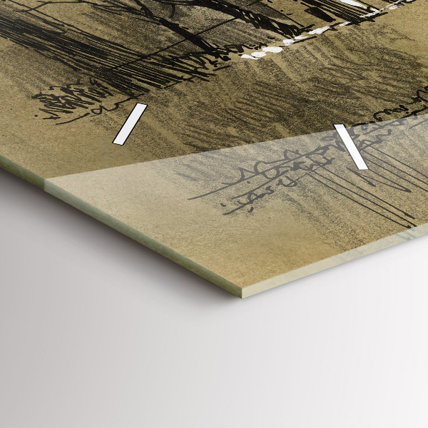 Reloj horizontal Parque y árboles en sepia