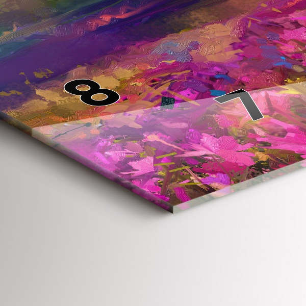 Reloj de cristal horizontal Paisaje de naturaleza y flores