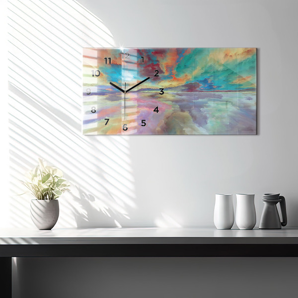 Reloj de cristal horizontal Paisaje abstracto