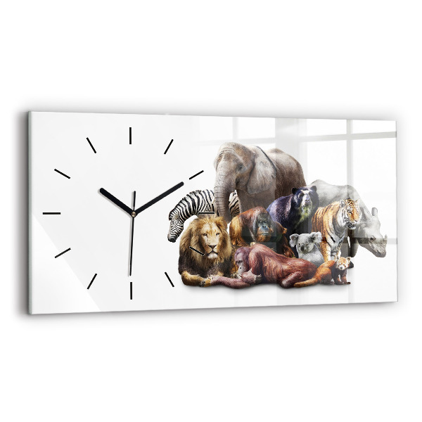 Reloj de cristal horizontal Animales salvajes