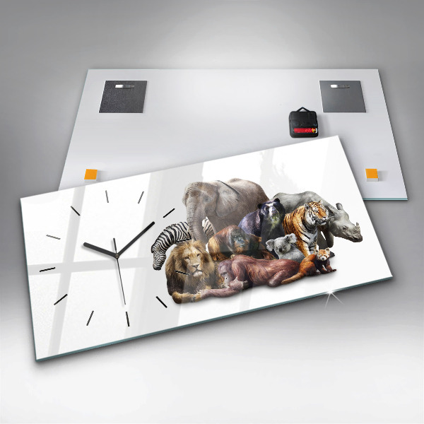 Reloj de cristal horizontal Animales salvajes