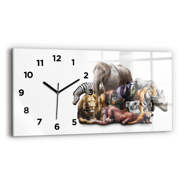 Reloj de cristal horizontal Animales salvajes
